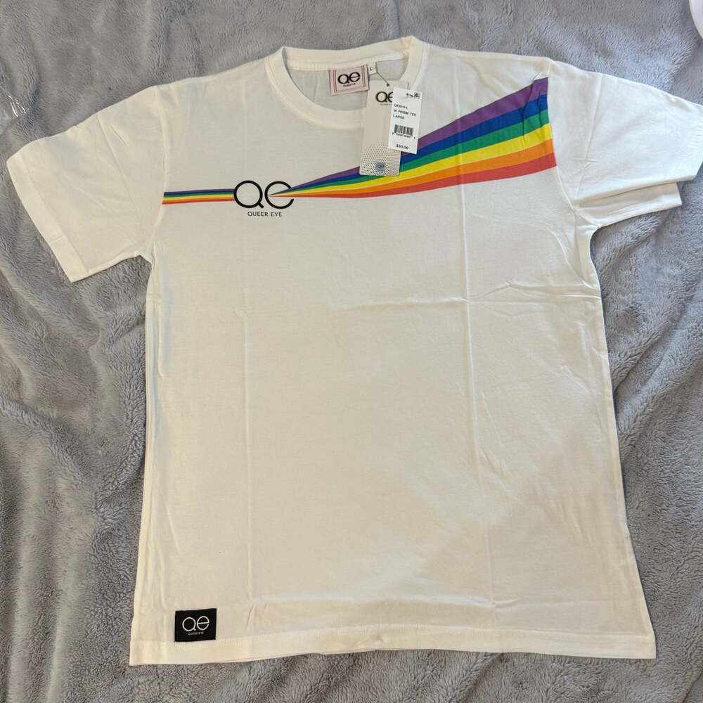 Queer Eye W Prism Tee White Rainbow Shirt